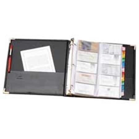 Workstation Cardinal Brands- Inc Business Card Ring Binder- 200 Card Cap.- 11-.63in.x10-.50in.- BK WO127219